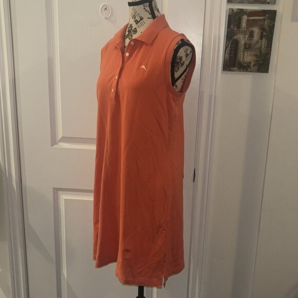 Tommy Bahama Shirt Dress Women Medium Orange Polo Short Sleeve Women’s - Picture 5 of 7